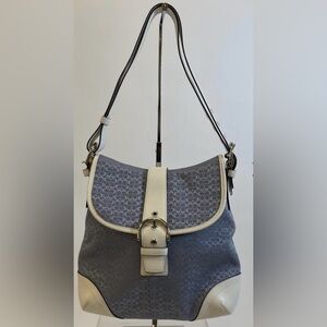Coach Blue & White Soho Jacquard Y2K Style Shoulder Bag Purse